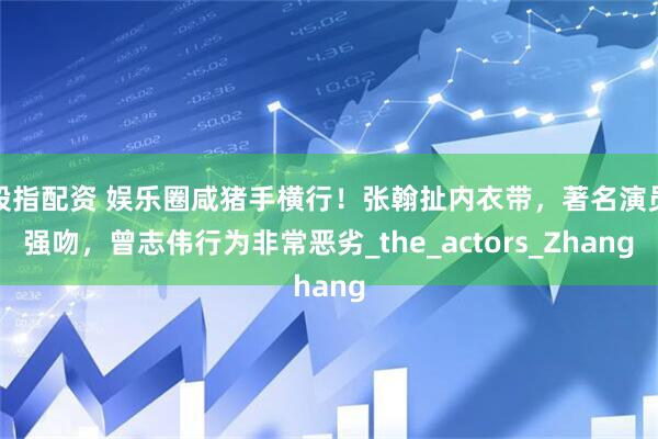 股指配资 娱乐圈咸猪手横行！张翰扯内衣带，著名演员强吻，曾志伟行为非常恶劣_the_actors_Zhang